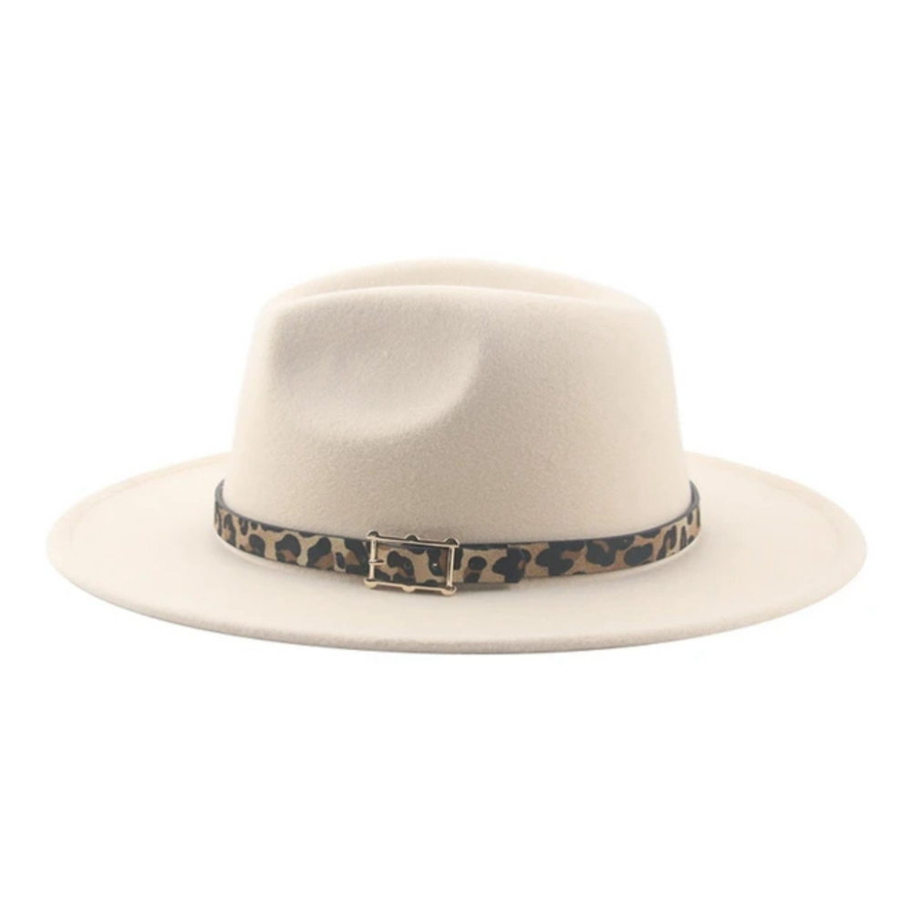 Adjustable Jazz Style Fedora Hat In White